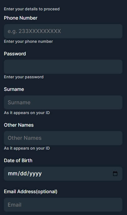 Betika App Registration